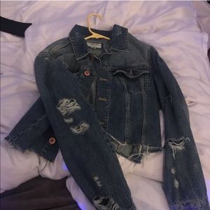 cropped jean jacket